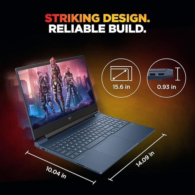 HP Smartchoice Victus, AMD Ryzen 7 7445HS 4GB NVIDIA GeForce RTX 2050 - (16 GB/512 GB SSD/Windows 11 Home) FHD,144Hz, 300 nits,15.6'', M365 Office24, Blue, 2.29kg,15-fb3122AX Gaming Laptop