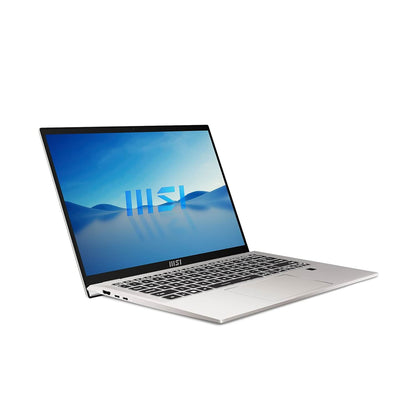 MSI PRESTIGE 14H, INTEL 12TH GEN. I5-12450H, 36CM FHD+ 60HZ LAPTOP (8GBX2/512GB NVME SSD/WINDOWS 11 HOME/NVIDIA RTX 2050, GDDR6 4GB GRAPHICS/URBAN SILVER/1.49KG), B12UCX-412IN