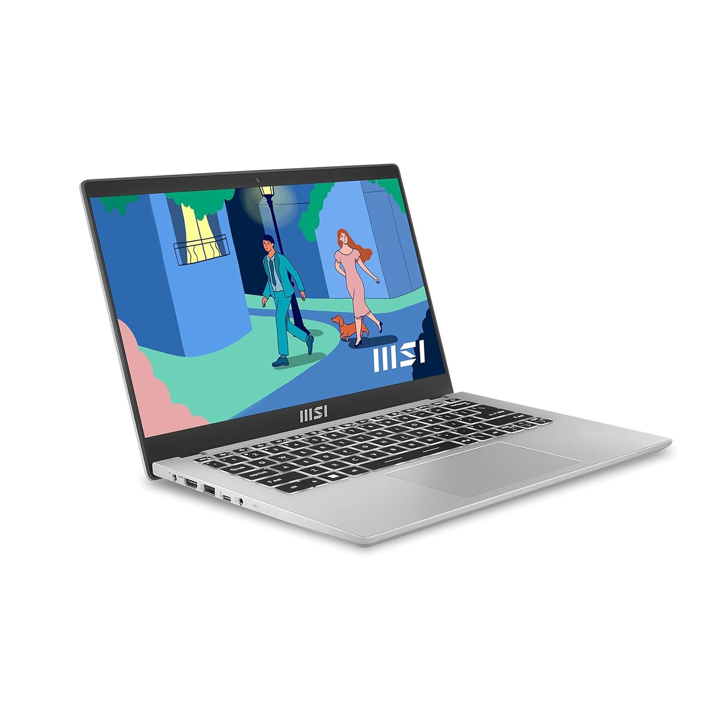 MSI AMD RYZEN 5 HEXA CORE 7530U - (8 GB/512 GB SSD/WINDOWS 11 HOME) MODERN 14 C7M-284IN BUSINESS LAPTOP (14 INCH, URBAN SILVER, 1.4 KG, WITH MS OFFICE)