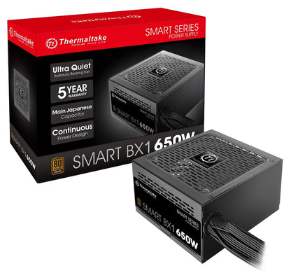 THERMALTAKE SMART BX1 650W 80 PLUS BRONZE NON MODULAR POWER SUPPLY, PS-SPD-0650NNFABU-1