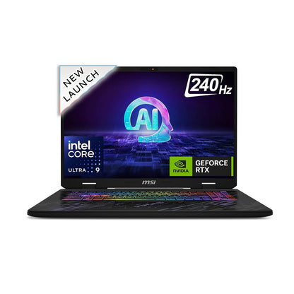 MSI PULSE 17 AI, INTEL CORE ULTRA 9 185H, BUILT-IN AI, 43CM 16:10 QHD+ 240HZ GAMING LAPTOP(32GB/1TB NVME SSD/WINDOWS 11 HOME/NVIDIA GEFORCE RTX 4070,8GB GDDR6 /CORE BLACK/2.8KG), C1VGKG-030IN