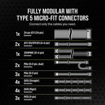 CORSAIR SF-L SERIES SF1000L FULLY MODULAR SFX POWER SUPPLIES WITH ATX 3.0 (CP-9020246-IN)