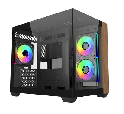 COOLER MASTER ELITE 481 WOOD COMPUTER CASE ARGB BLACK