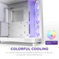 NZXT CHASSIS H6 FLOW RGB (2023) COMPACT DUAL- CHAMBER ATX CASE WITH RGB FANS - ALL WHITE- CC-H61FW-R1