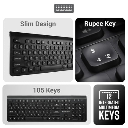 ZEBRONICS COMPANION 130 2.4GHZ WIRELESS KEYBOARD & MOUSE COMBO