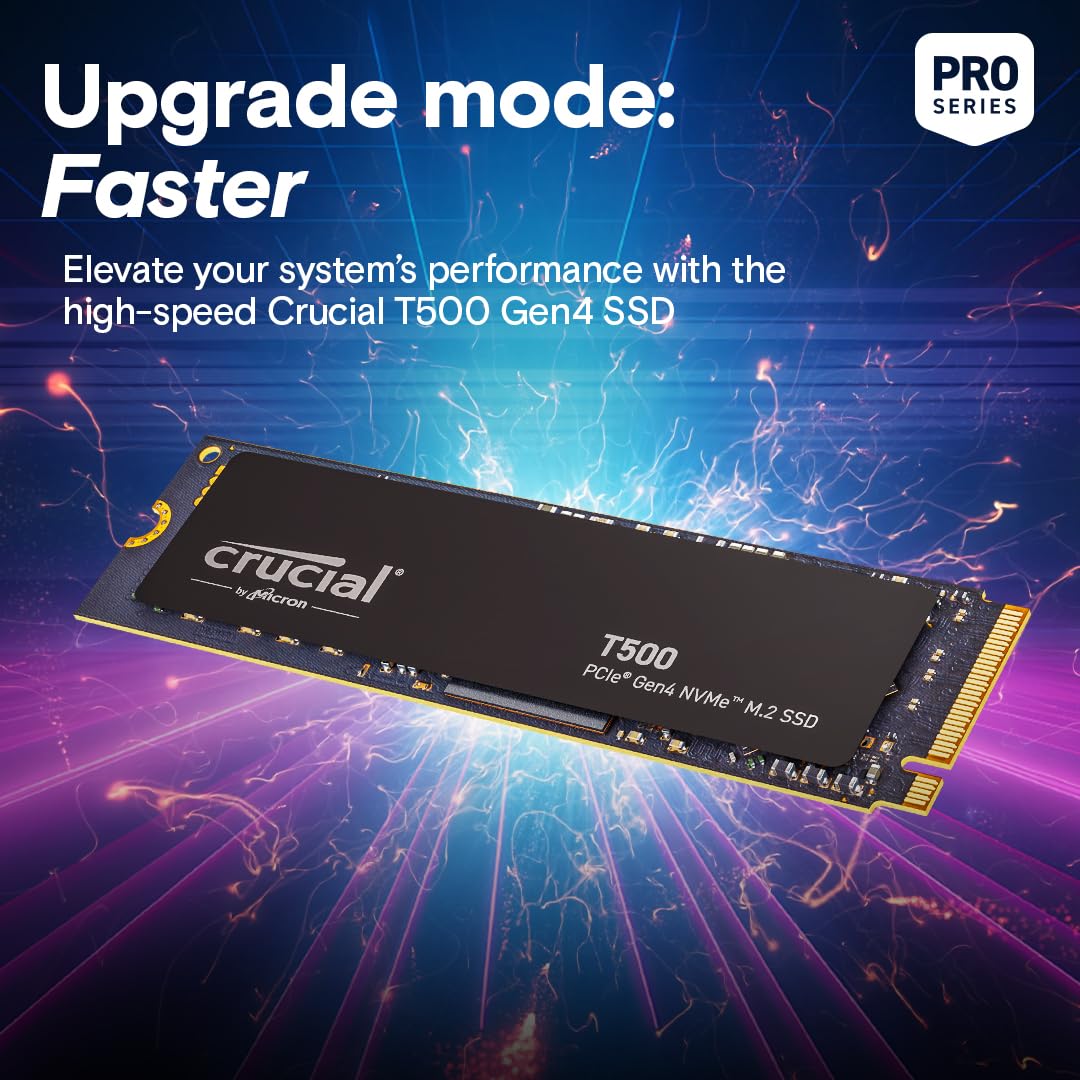 CRUCIAL T500 2TB PCIE GEN4 NVME M.2 SSD CT2000T500SSD8