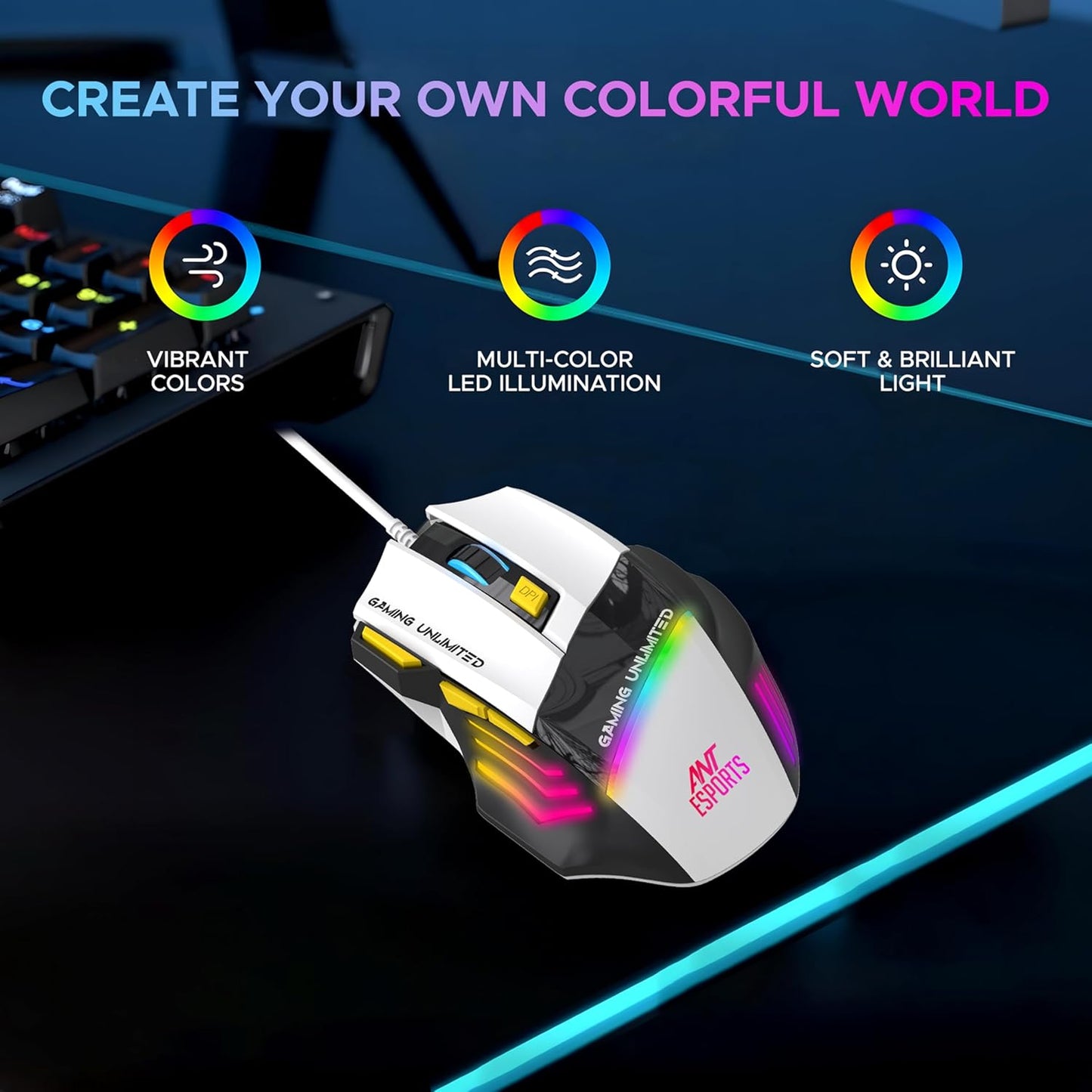 ANT ESPORTS GM100 BLACK GAMING MOUSE