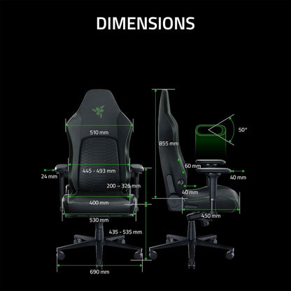 RAZER ISKUR V2 - GAMING CHAIR BLACK/GREEN RZ38-04900100-R3U1