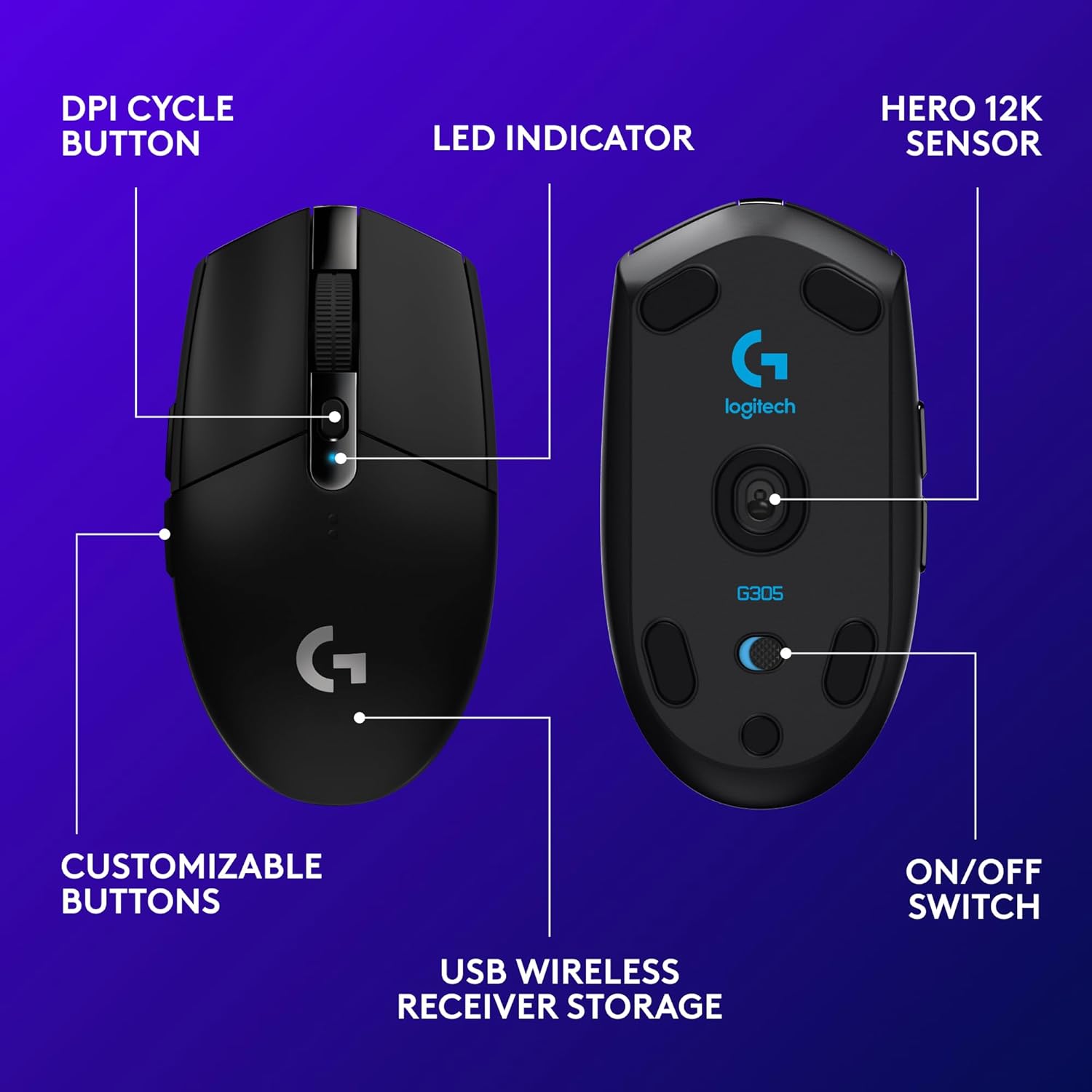 LOGITECH G305 LIGHTSPEED WIRELESS GAMING MOUSE