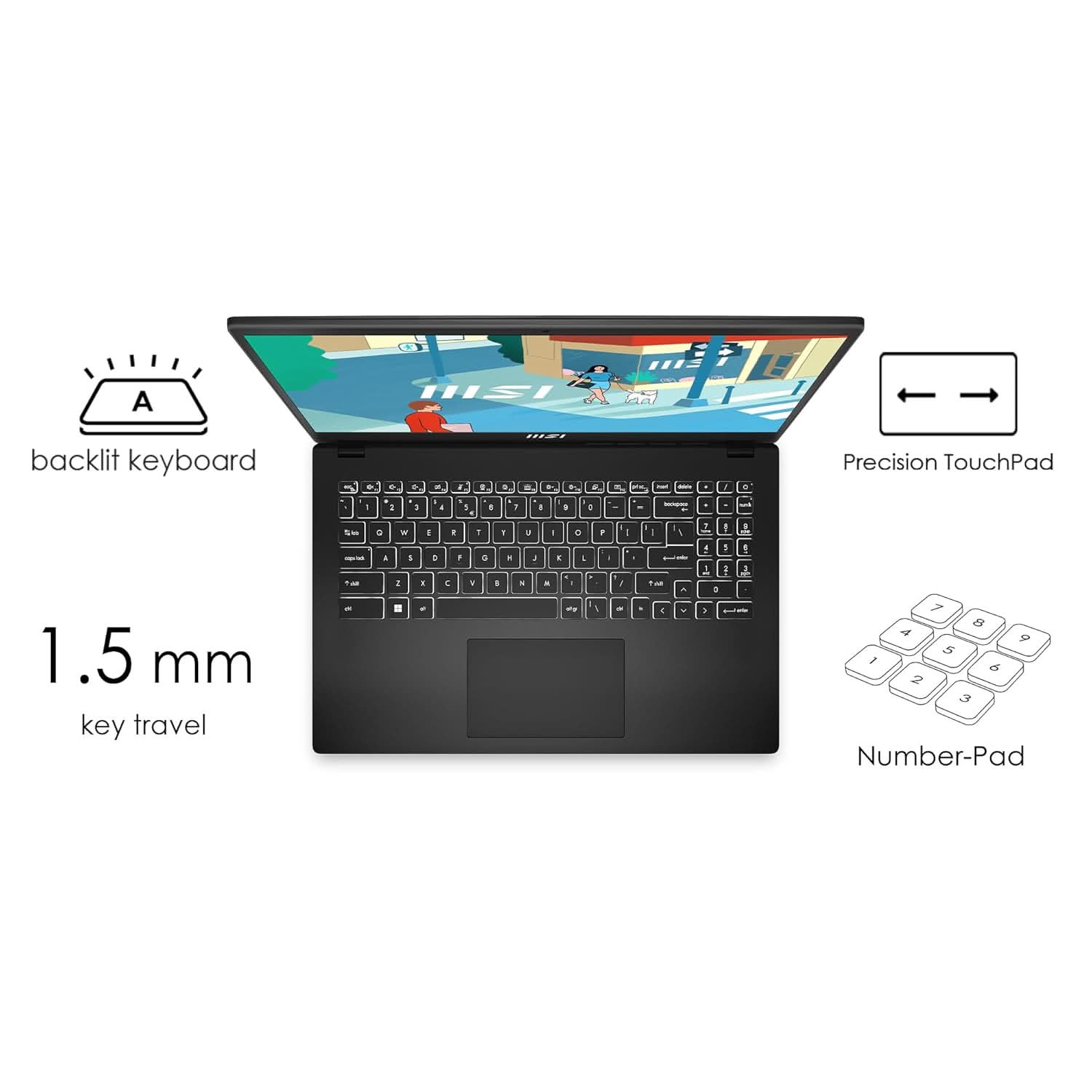 MSI MODERN 15 B13M-1206IN I3-1315U/ONBOARD DDR4 8GB (3200MHZ)/512GB NVME PCIE SSD /WINDOWS11 HOME/OFFICE + M365/1 YEAR WARRANTY TERM