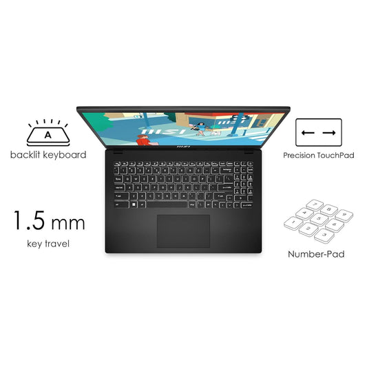 MSI MODERN 15 B13M-1206IN I3-1315U/ONBOARD DDR4 8GB (3200MHZ)/512GB NVME PCIE SSD /WINDOWS11 HOME/OFFICE + M365/1 YEAR WARRANTY TERM