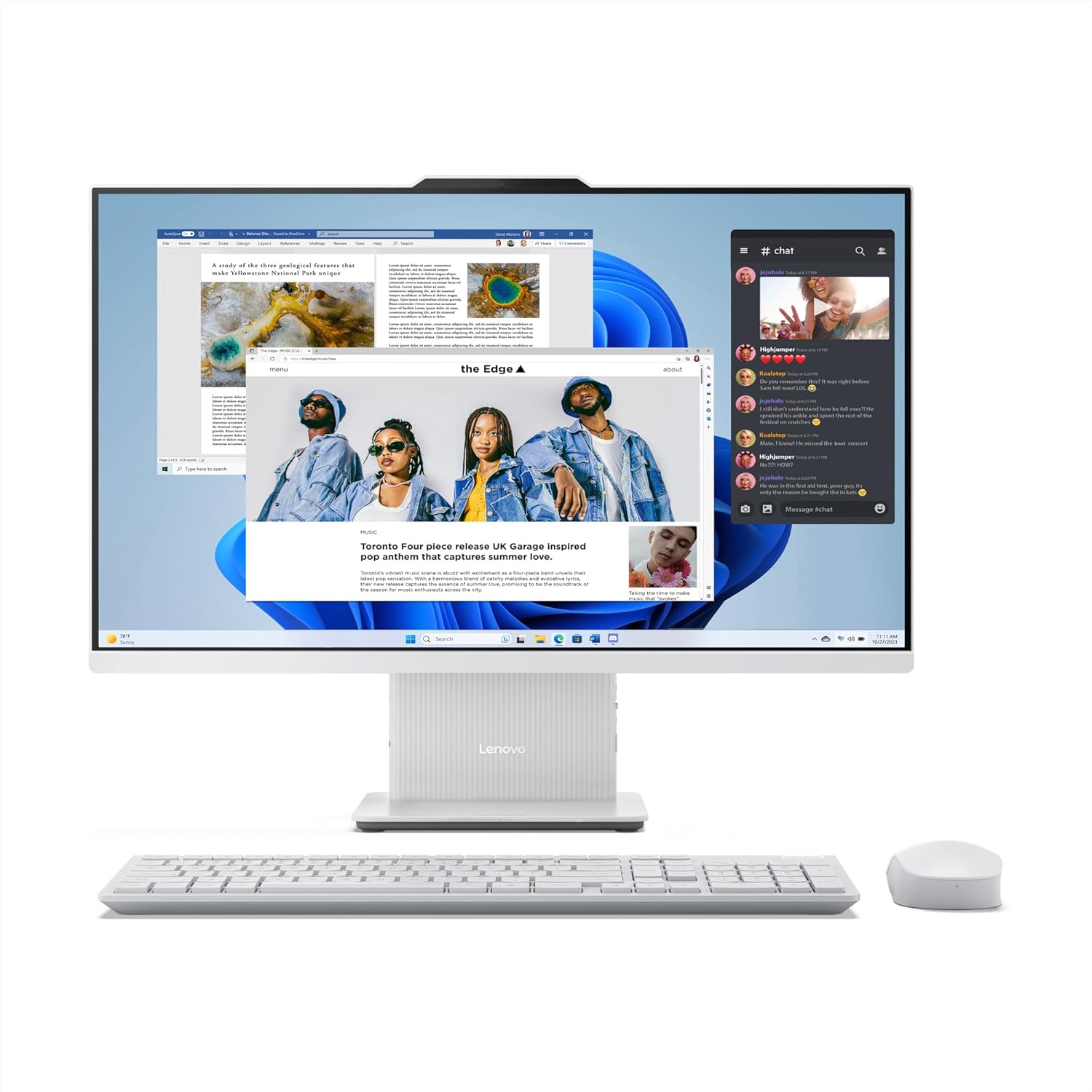 LENOVO IDEACENTRE AIO 13TH GEN CORE I5-13420H 24" FHD IPS (16GB RAM/512GB SSD/WINDOWS11/OFFICE 24/3WX2 HARMAN SPEAKERS/WIRELESS EOS KEYBOARD & MOUSE, CLOUD GREY), F0HN00PHIN ALL-IN-ONE DESKTOP