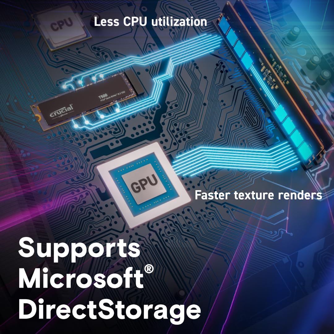 CRUCIAL T500 1TB PCIE GEN4 NVME M.2 SSD WITH HEATSINK CT1000T500SSD5