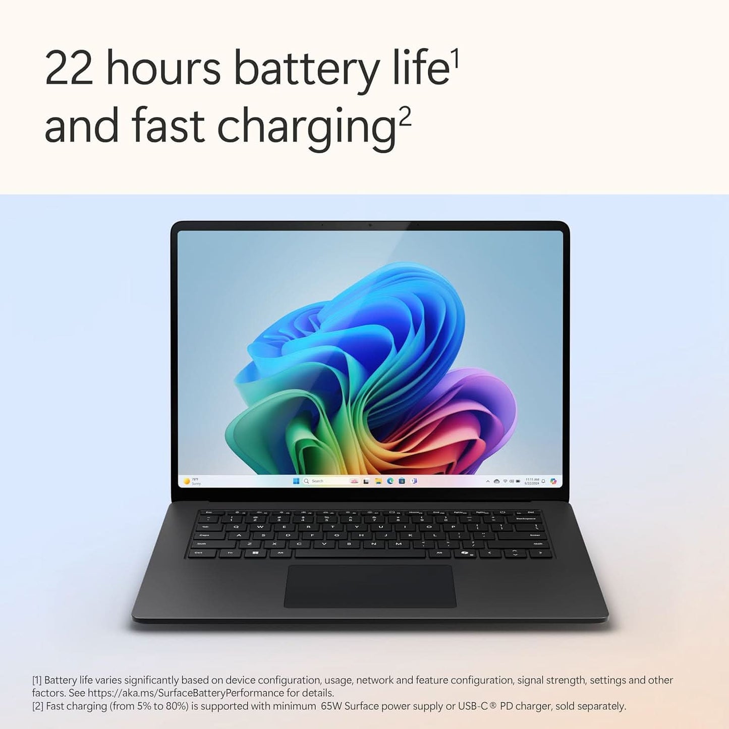 MICROSOFT NEW SURFACE LAPTOP (7TH EDITION) - WINDOWS 11 HOME COPILOT + PC - 15 LCD PIXELSENSE TOUCHSCREEN - QUALCOMM SNAPDRAGON X ELITE (12 CORE) - 16GB RAM - 512GB SSD - GRAPHITE - ZHH-00048