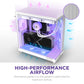NZXT CHASSIS H6 FLOW RGB (2023) COMPACT DUAL- CHAMBER ATX CASE WITH RGB FANS - ALL WHITE- CC-H61FW-R1