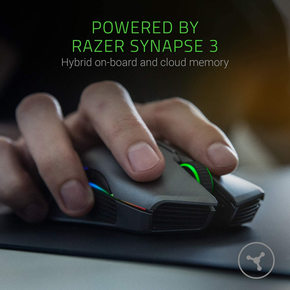 RAZER Lancehead Wireless Ambidextrous Gaming Mouse ( RZ01-02120100-R3A1) (16000DPI / 7 Macro Button ) ( Black )