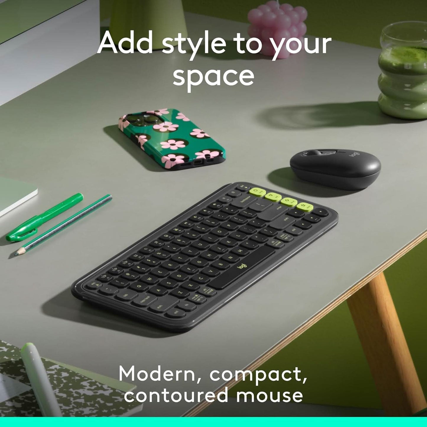 LOGITECH POP ICON COMPACT AND PORTABLE WIRELESS BLUETOOTH MOUSE - GRAPHITE