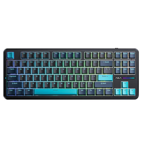 AULA F87 Pro 75% Mechanical Wireless Gaming Keyboard ( Blue/Black ) ( Graywood V4 Switch ) ( F87CW )