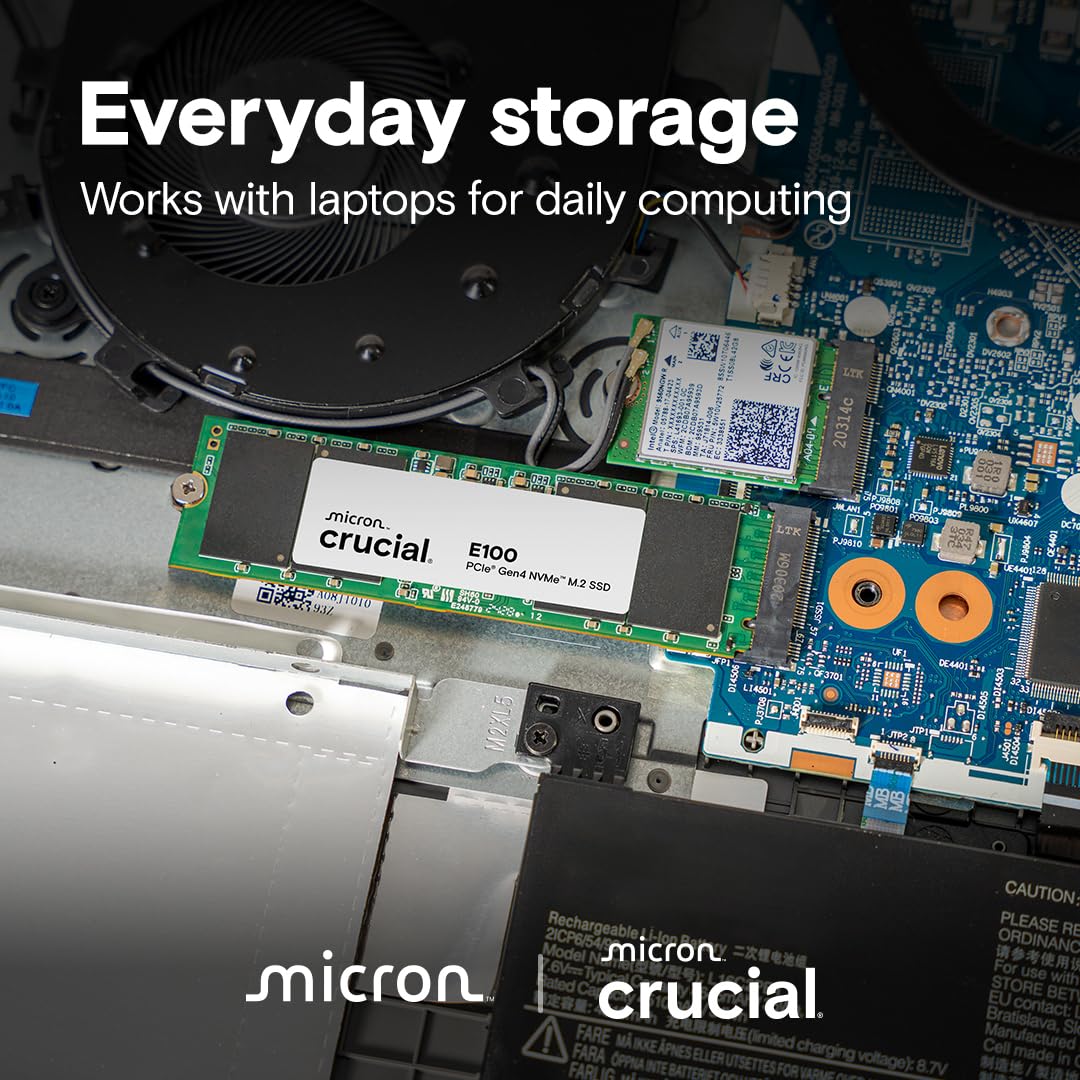 CRUCIAL E100 480GB PCIE GEN4 2280 NVME M.2 SSD CT480E100SSD8