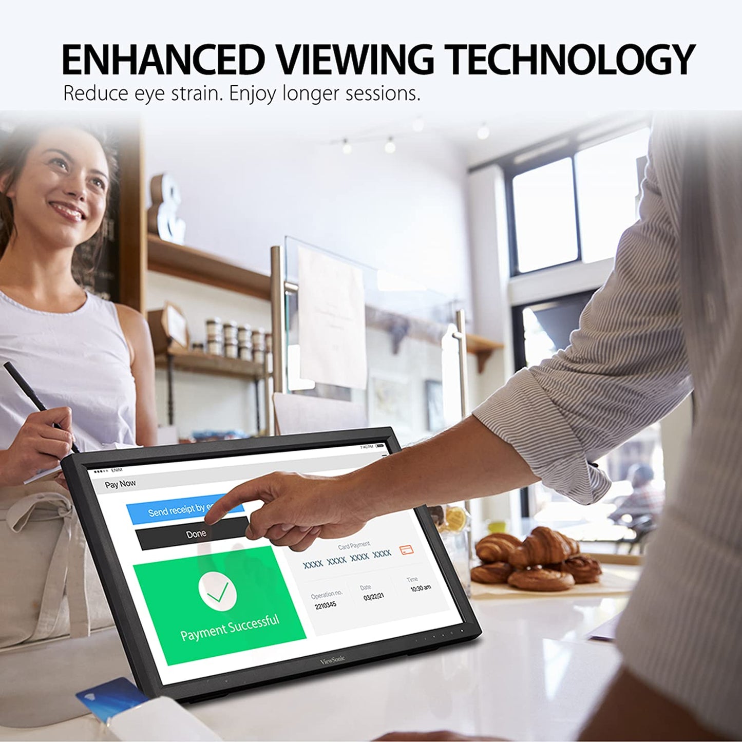 VIEWSONIC TD2223- (22") TOUCH MONITOR 10-POINT TOUCH| 7H HARDNESS | IR TOUCH TECH| 75HZ | DUAL SPEAKER| USB, HDMI, DVI, VGA