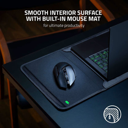 RAZER 17.3" PROTECTIVE LAPTOP SLEEVE: SCRATCH & WATER-RESISTANT - PADDED INTERIOR LINING - SNAG-FREE VELCRO - FLIP-OUT MOUSE MAT - CLASSIC BLACK (RC21-01590100-R3M1)