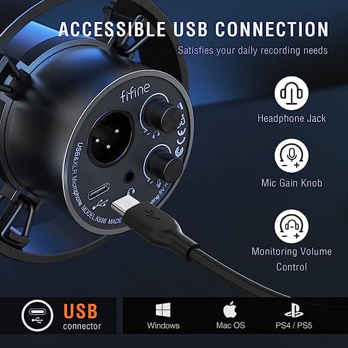 FIFINE K688 XLR/USB Dynamic Microphone