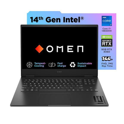 HP OMEN 16 GAMING WF1096TX [CI7-14650HX 14TH GEN/16GB/1TB SSD/WIN11 HOME/16.0 INCH/8GB-RTX4060 GRAPHICS /1 YEAR(S)/BLACK]