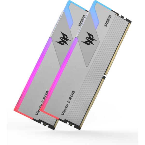 PREDATOR VESTAII DDR5 RGB U-DIMM 6000MHZ 64GB (32GB*2) SILVER