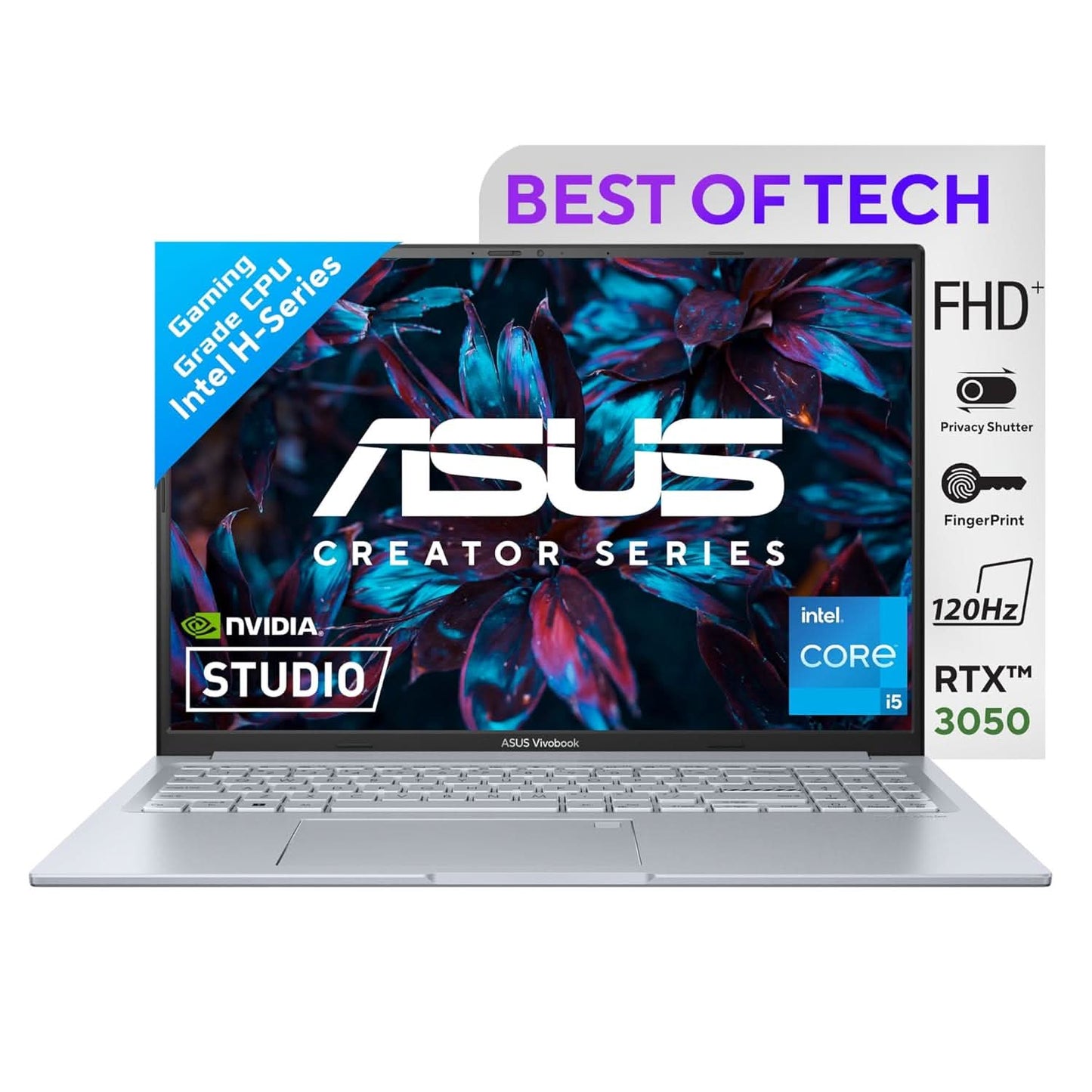 ASUS VIVOBOOK 16X 2023, INTEL CORE I5-13500H 13TH GEN, 16.0-INCH FHD+ 120HZ, CREATOR/GAMING LAPTOP, THIN & LIGHT LAPTOP (16GB/512GB SSD/RTX 3050 4GB/WIN11/FINGERPRINT/SILVER/1.80 KG),K3605VC-MB542WS