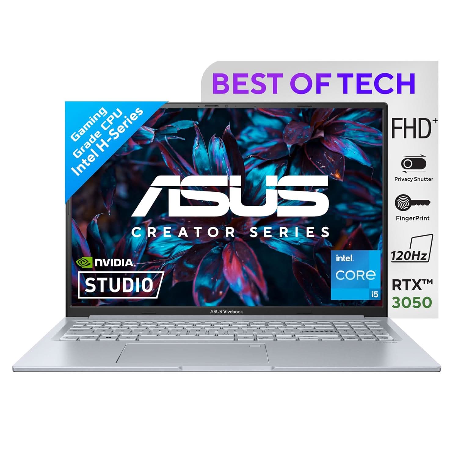ASUS VIVOBOOK 16X 2023, INTEL CORE I5-13500H 13TH GEN, 16.0-INCH FHD+ 120HZ, CREATOR/GAMING LAPTOP, THIN & LIGHT LAPTOP (16GB/512GB SSD/RTX 3050 4GB/WIN11/FINGERPRINT/SILVER/1.80 KG),K3605VC-MB542WS