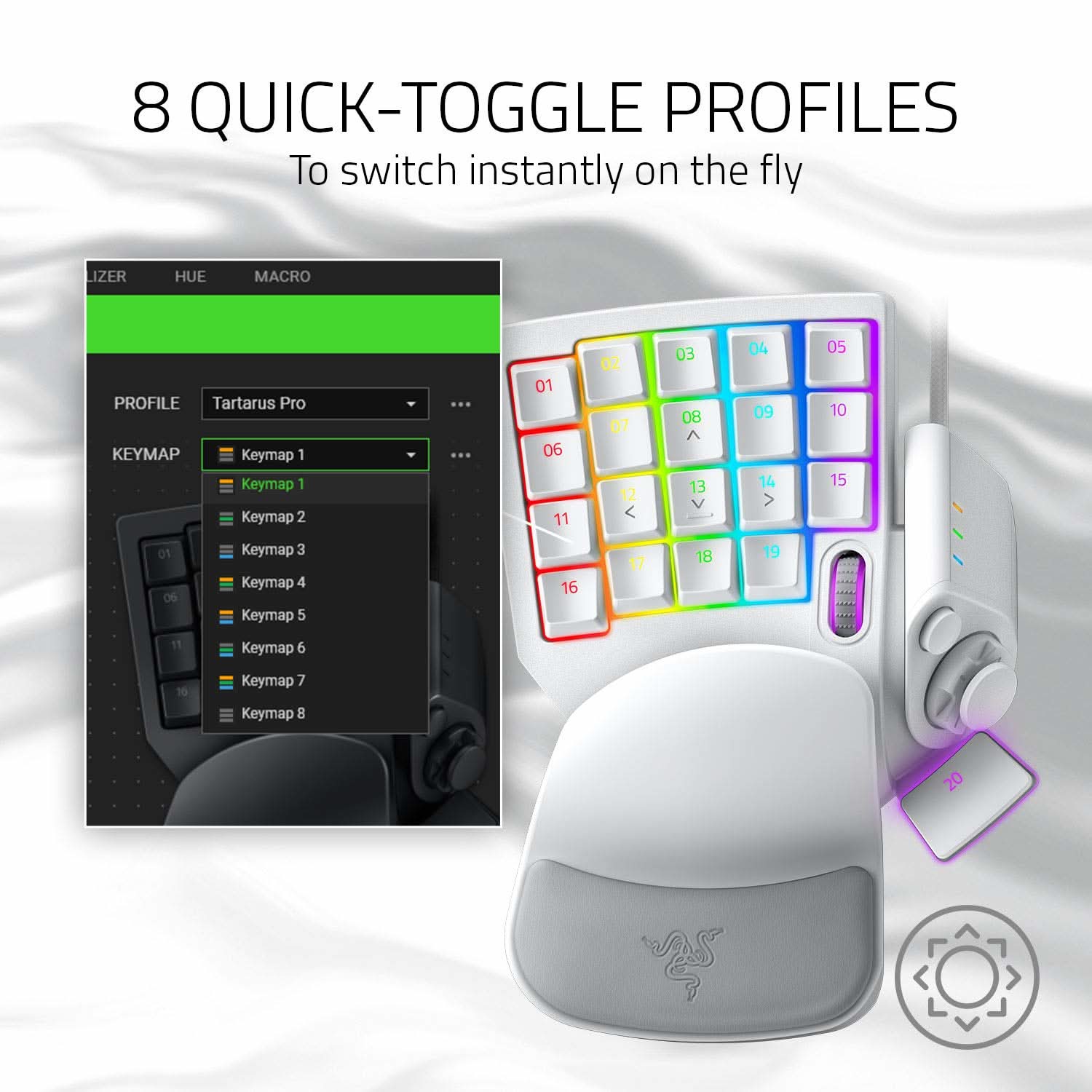 RAZER TARTARUS PRO ANALOG OPTICAL GAMING KEYPAD MERCURY RZ07-03110200-R3M1