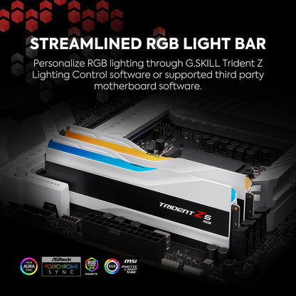 GSKILL MEMORY F5-6000J3636F32GX2-TZ5RW - 64GB (32GBX2) 6000MHZ TRIDENT Z5 DDR5 RGB WHITE CL36
