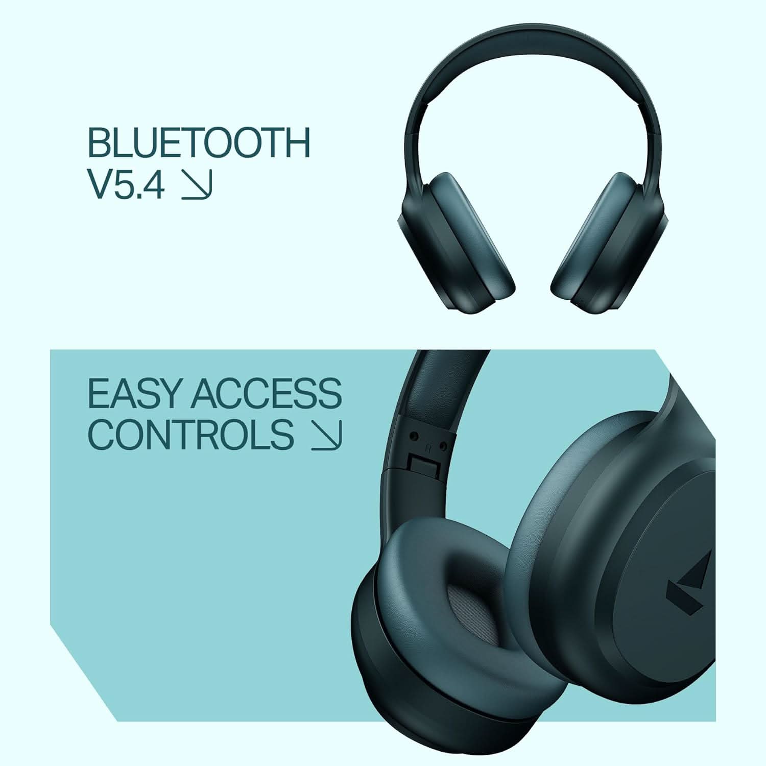 Boat Rockerz 421 Bluetooth Wireless Over Ear Headphone with Mic (Bold Blue)