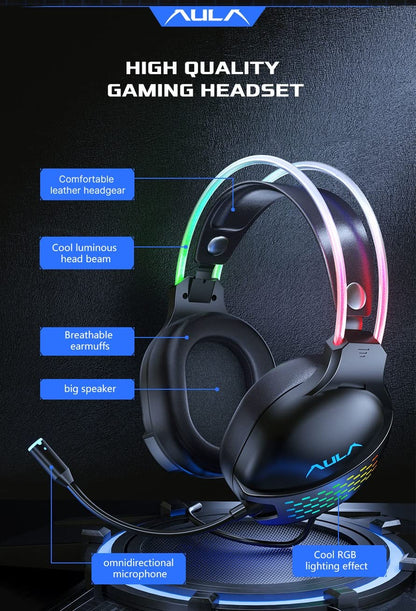 AULA S503 PROFESSIONAL WIRED GAMING HEADSET BLACK