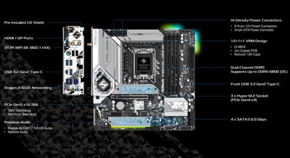 ASROCK B760M STEEL LEGEND WIFI DDR5 MICRO ATX MOTHERBOARD