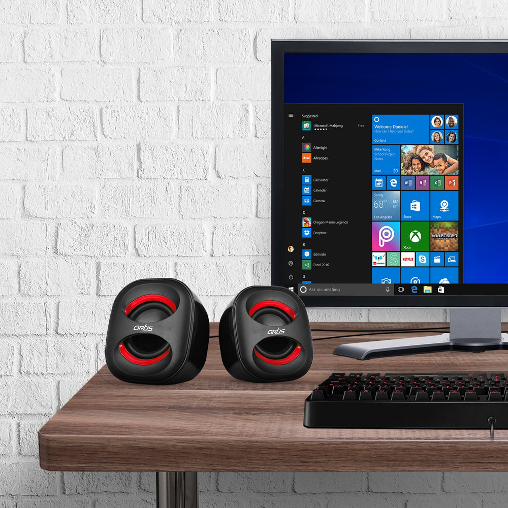 MINI 2.0 USB Multimedia Speaker (Black-Red)