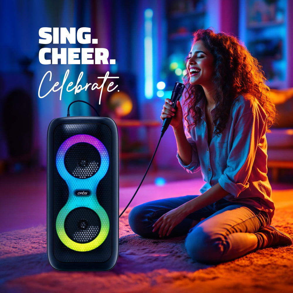 SoundPro 210 Wireless Bluetooth Party Speaker with TWS, Mic, RGB & Multi-Input (24W)