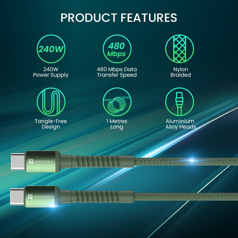 Konnect X - 1M,Type C To Type C 240W