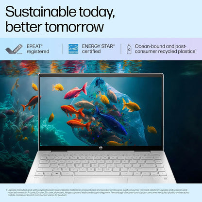 HP PAVILION 14 X360 INTEL CORE I5 13TH GEN 1335U - (16 GB/1 TB SSD/WINDOWS 11 HOME) 14-EK1149TU 2 IN 1 LAPTOP (14 INCH, NATURAL SILVER COVER & BASE, 1.51 KG, WITH MS OFFICE)