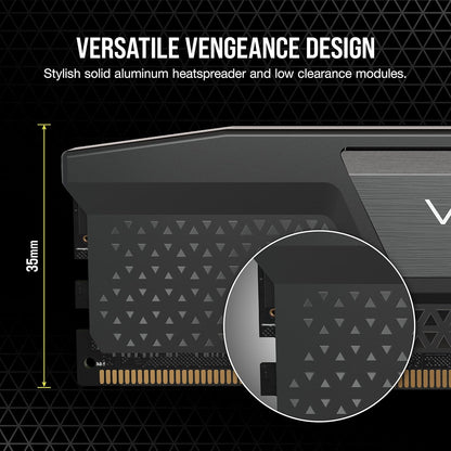 CORSAIR VENGEANCE 32GB RAM (1X32GB) DDR5 DRAM 5600MHZ BLACK CMK32GX5M1B5600C40