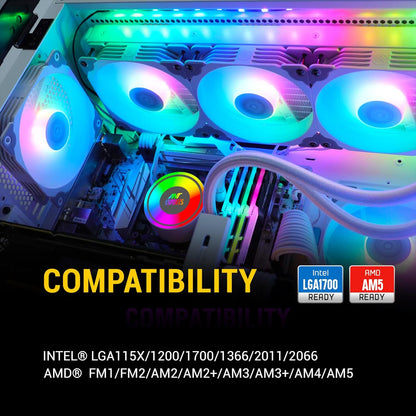 ANT ESPORTS CPU COOLER ICE-360 ARGB WITH WHITE