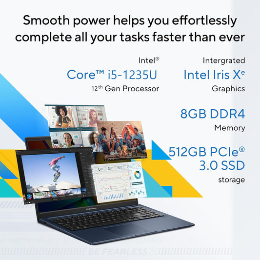 ASUS VIVOBOOK 15, LIGHT WEIGHT LAPTOP, 12TH GEN INTELCORE I5-1235U (16GB/512GB/INTEL IRIS XE GRAPHICS /15.6 FHD/WIN 11 HOME) X1504ZA-NJ541WS