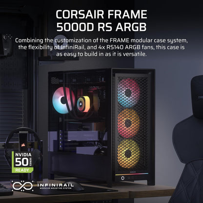 CORSAIR FRAME 5000D RS ARGB MODULAR MID-TOWER PC CASE, BLACK-CC-9011309-WW