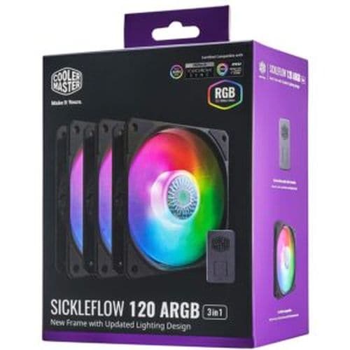 COOLER MASTER Sickleflow 120mm ARGB Cabinet Fans ( Black ) ( Triple Pack )
