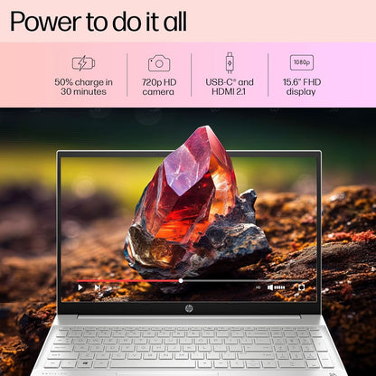 HP PAVLION 15 EH0306AU [R5-7530U RYZEN/8GB/512GB SSD/WIN11 HOME+MSO/15.6 INCH/INTEGRATED GRAPHICS /1 YEAR(S)/SILVER]