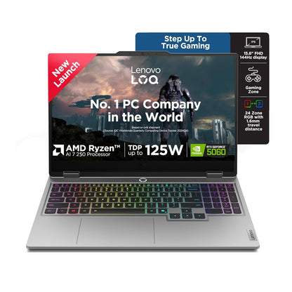 LENOVO LOQ 83JG008MIN [R7-250/24GB/1TB SSD/WIN11 HOME+MS24/15.6"/8GB-RTX5060 GRAPHICS/1 YEAR(S)/GREY]