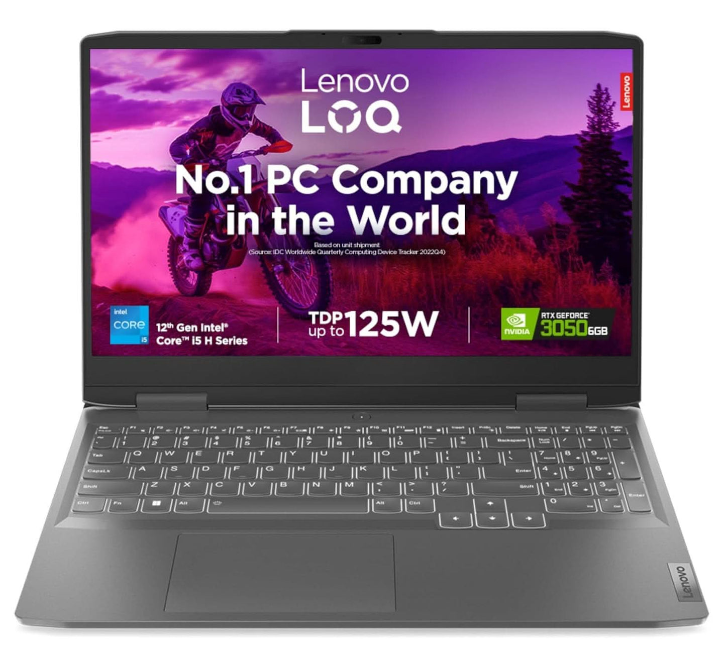LENOVO LOQ 12TH GEN INTEL CORE I5-12450H 15.6 INCH (39.6CM) FHD IPS 144HZ 350NITS GAMING LAPTOP (16GB/512GB SSD/WIN 11/NVIDIA RTX 3050 6GB/3 MONTH GAME PASS/OFFICE 2021/STORM GREY/2.4KG), 82XV00F5IN