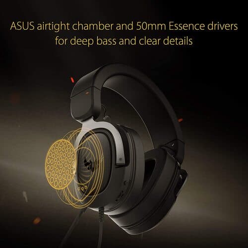 ASUS TUF H3 3.5mm Wired Gaming Headphone ( Black ) ( PC / Playstation / Mobile / Xbox )