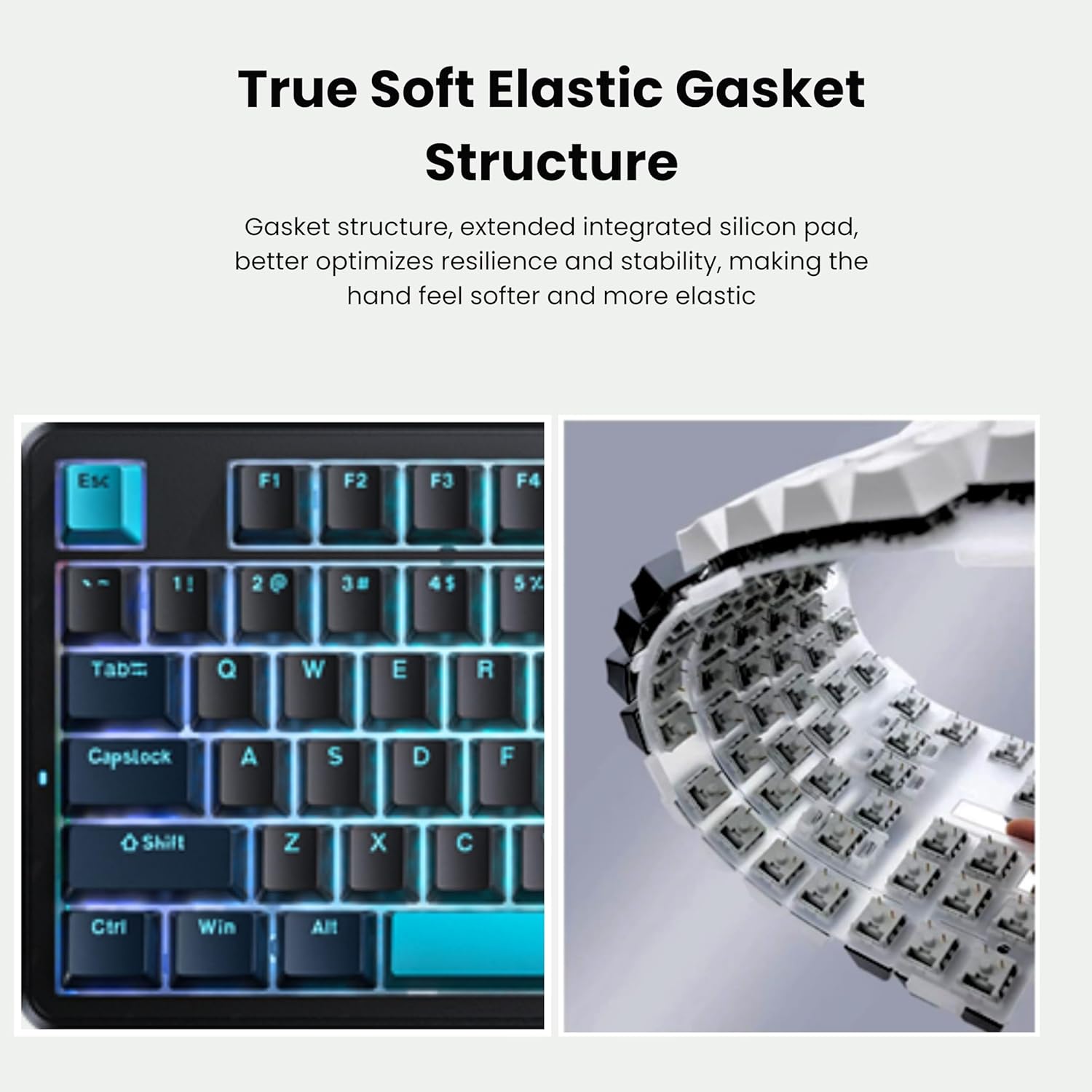 AULA F87 BLUE BLACK CYAN GRAYWOOD SWITCH MECHANICAL GAMING KEYBOARD