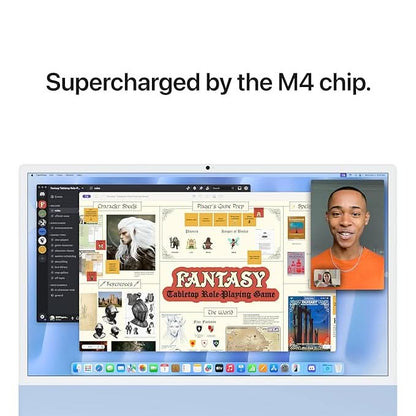 Apple 24-inch iMac with Retina 4.5K display M4 chip with 10 core CPU and 10 core GPU, 16GB, 256GB SSD - Blue